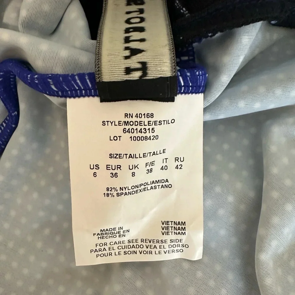 NWT Talbots Bathing Suit Blue and White Dotted Top Size 6